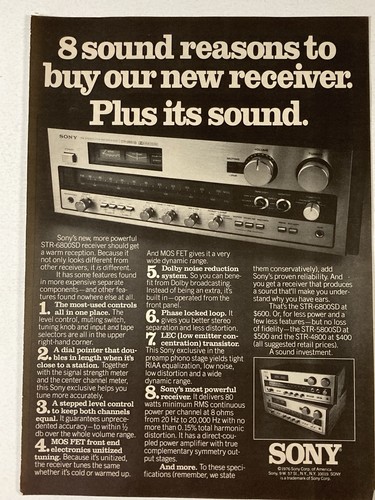 1976 sony print - ad, radio
